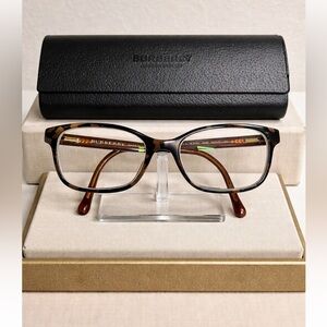 Burberry Brown Tortoise Eyeglasses & Case
